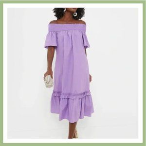 HYACINTH HOUSE (TUCKERNUCK) Purple Shirred Capri Midi Dress (XXS/fits like XS)